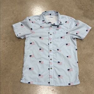 Men's Sky Blue Flag Pattern Shirt